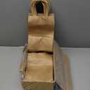 Gift Bags 8.25"X5.9 "X3.15" 100pcs Brown Kraft Paper Bag with Handles for Small Business Christmas Bulk, Wedding, Party Favor, Shopping, Lunch, Halloween Trick-or-Treat Bags