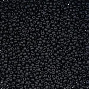 Czech Glass Seed Beads 11/0 Opaque Black Matt - 23Gram Vial of DIY Jewelry Making Beads Preciosa (Jablonex)