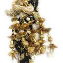 Export Quality Heavy Design Punjabi Paranda Hair Accessory Black Patiala Shahi Parandi with Golden Gotapatti Dori, Traditional Braid Tassel Extension for Women & Girls.
