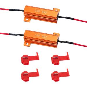 2Pcs 50W 6Ohm Load Resistors LED Turn Signal, LED Load Resistor Kit for Fix LED Bulb Fast Hyper Flash Turn Signal Blink Error Code (Amber)