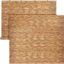 DoubleFill 2 Pcs Bamboo Shades Outdoor Reed Roll Up Blinds 84" W X 72" H Blackout Sunshade Cordless Bamboo Blinds for Home Porch, Patio & Windows Decor Shutters Sunlight Privacy Screen (Carbon Brown)