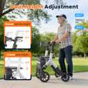 WALK MATE Rollator Walker for Seniors 5.3~7ft Tall, Height-Adjustable Seat, Built-in Cable, 10 Inch Wheels, 16.5 lb Lightweight & Compact Folding Design, 300 lb Capacity, Silver