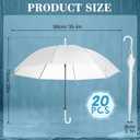 Saintrygo 20 Pack Clear Umbrellas Bulk,Windproof Waterproof Stick Wedding Umbrellas with J Hook Handle for Outdoor Events