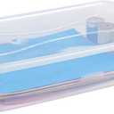 Rubbermaid Cleverstore 42 Quart Stackable Plastic Storage Bin with Lids for Garage, Closet, and Classroom, Clear, 3 Pack