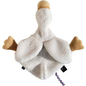 Veronea Helga The Goose, Pacifier Holder, Security Blanket Lovey, Infant Stuffed Toy, 9.8 Inches (Pack of 1) (Cannoli Cream)