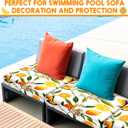 SmoothNovelty 8 Pcs Lemon Printed Couch Cover Stretch Floral Sofa Cushion Bohemian Printed Washable Cushion Covers with Elastic for Furniture Chair Bottom