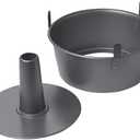 Chicago Metallic Angel Food Cake Pan with Cooling Feet, 2-Piece Nonstick Tube Pan, 9.5 Inch Carbon Steel, Perfect for Pound and Sponge Cakes