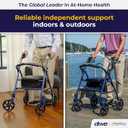Drive Medical 10257BL-1 4 Wheel Rollator Walker With Seat, Steel Rolling Walker, Height Adjustable, 7.5" Wheels, Removable Back Support, 300 Pound Weight Capacity, Blue
