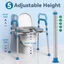 Loyoda Raised Toilet Seat with Handles, Padded Toilet Seat Risers for Seniors, Adjustable Height & Width Toilet Riser, Handicap Elevated Toilet Seat 500lb, Fit Any Toilet