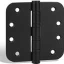 goldenwarm 3 Pack 4'' Black Ball Bearing Door Hinges Heavy Duty Stainless Steel Hinges for Interior & Exterior Doors, 5/8'' Radius Corners