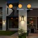 VIANIS 2 Pack Exterior Garage Lighting Fixtures Wall Mount, Modern Black Outdoor Porch Lights for House with Crystal Bubble Glass, 100% Aluminum Built-in 10W LED Outdoor Wall Sconce Lights Lantern