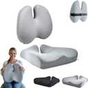 Nordic Comforts Seat & Lumbar Cushion, Happicartus Seat Cushion, Nordicscomforts Orthopedic Lumbar Cushion with Detachable Pillowcase for Office  Hip & Sciatic Comforts, Long-Lasting (White)