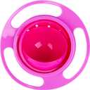 Berry President Magic Bowl 360 Degree Rotation Spill Resistant Gyro Bowl with Lid For Toddler Baby Kids Childre (Pink)