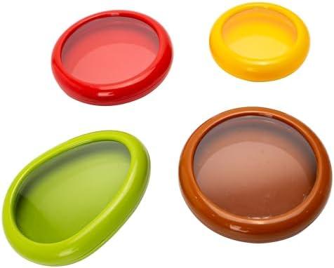 3 Pieces Set Avocado Saver, Onion Silicone Storage, Half Cut Fruit Containers - Reusable Kitchen Gadgets for Fridge - Food Huggers for Cheese, Vegetable, Tomato Holder, Lemon Fresh Stretch Pods Keeper