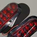 TMH 6" Oval Red LED Trailer Tail Light Surface Mount 10 LED Waterproof Stop Brake Turn Trailer Lights for Truck RV Bus Lorry Low-High Brightness 12V DC, 2PCS