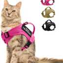 Forestpaw Cat Harness Escape Proof for Walking,Adjustable Cat Vest Harness with Soft Mesh Padded,Tactical Cat Harness with Control Handle,Molle Patches,Hot Pink (Chest 12-17",Neck 8.0-12.5",5-20LB)
