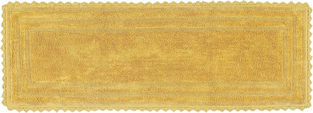 Better Trends Lilly Crochet Yellow Large Bath Mat & Long Bath Rugs, 100% Cotton & Reversible Bath Runner Rug, Absorbent Shower Rugs for Bathroom, Washable Bath Rugs - 20 x 60 Runner Rug (1'8" x 5' (1 Piece))
