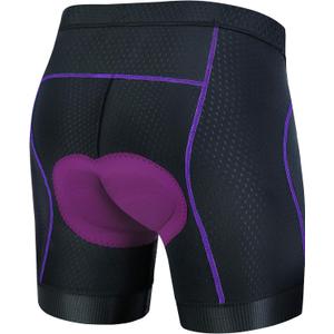 Cycling Shorts Women's 3D Padded Bicycle Bike Biking Underwear Shorts (X-Large, Purple With Leg Grips)
