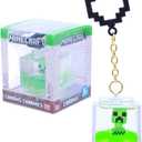 Just Toys Minecraft Charms Backpack Hanger  2.5 Liquid Capsule Blind Bag Clip-On with Random Mini-Figure & Glow-in-The-Dark Surprise