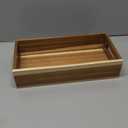 ALELION Acacia Wood Bathroom Storage Basket for Organizing - Toilet Paper Basket with Handle for Back of Toilet Tank Top Topper - Small Narrow Baskets for Kitchen Pantry Garage Laundry Room Storage