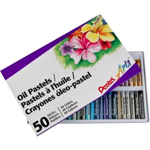 Pentel Oil Pastels - 50 Color Set (PHN-50)