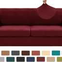 XINEAGE 2026 New 3 Pieces Couch Covers for 2 Extra Large Cushion Sofa Super Stretch Sofa Cover for 2 Large Seat Universal Loveseat Slip Cover for Living Room (Wine Red), 71"-91"(2 Cushions)