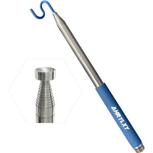 10 FT Telescoping Pickup Tool Magnetic Pole with Hook, Telescopic Push Pull Rod Wire Reacher Grabber Disc Golf retriever, Telescopic Magnetic Pick-Up Tool