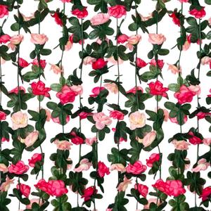 8Pcs 63Ft Pink Rose Garland, Fake Flower Vines, Artificial Vine Flowers, Rose Hanging Garland for Party Wedding, Garden, Room Table, Christmas, Backdrop Wall Arch Decor
