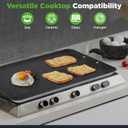 Nutrichef Double Burner Griddle, Non-Stick Stove Top Griddle for Gas Stove, Dishwasher Safe, Heatproof Bakelite Handles, Even Heat Distribution, PFOA & PFOS Free, 20 x 12 x 0.8 Inch (Black)