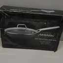 MsMk 9 1/2 Inch Small Egg Pan with Lid, Titanium and Ceramic Nonstick Omelette Pan,Scratch-resistant, Induction Egg Skillet, Oven Safe to 700F Pan for Cooking, Dishwasher Safe