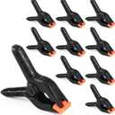 RELBRO Spring Clamps, 4.5 Inch Large Plastic Clips for Balloon Arch Backdrop Craft Decoration, Heavy Duty, Black, 10 Pcs