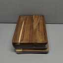 Roshtia 6 Pcs Acacia Wood Serving Tray Rectangular Wooden Serving Platter Christmas Dinner Plates Wood Cheese Charcuterie Board for Food Vegetable, Charcuterie, Appetizer (8'' X 12'' X 0.6'')