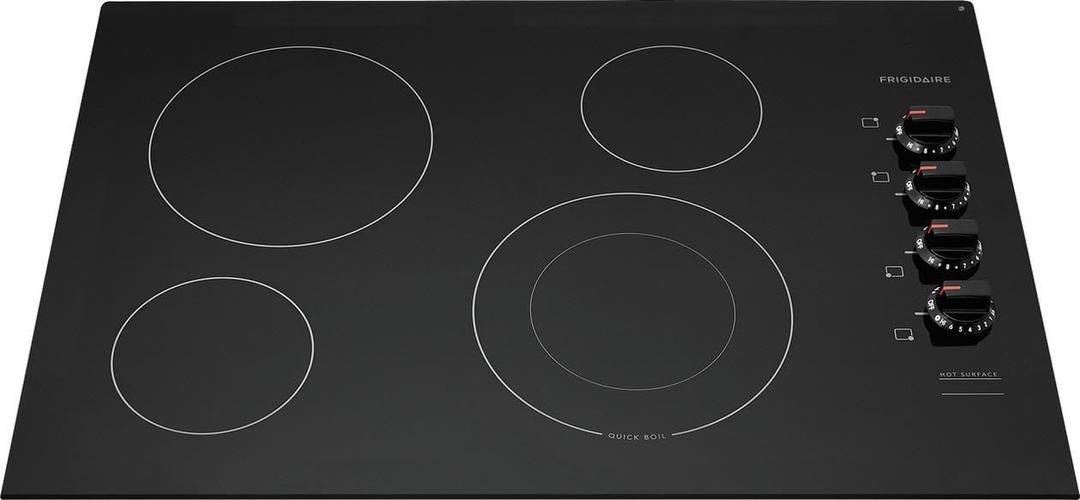 Frigidaire FFEC3025UB 30 Inch Electric Smoothtop Style Cooktop with 4 Elements in Black