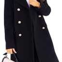 CHARTOU Women's Winter Jacket Double-Breasted Wool Blend Warm Long Trench Coat, L