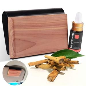 Gift Boxed Car Air Freshener – Long-Lasting Fragrance for 90+ Days – Wooden Car Diffuser – Includes 1 Bottle of 5ML Essential Oil Refill – 0.17 FL OZ (Cinnamon)