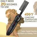 NICEMOVIC Ceramic Heating Hair Straightener Comb - Hot Pressing Brush for Natural Black Hair, Beard Wigs, and Curling (Black)