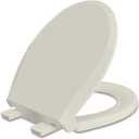Round Toilet Seat, Slow Close Quick-Release Hinges, Heavy Duty Soft Close, Quiet-Close Lid And Seat For Standard Toilets, Easy To Install And Clean, Never Loosen, Almond/Bone(16.5)