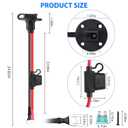 Linkstyle 2PCS 2FT 10AWG SAE Power Socket Sidewall Port to O Ring Quick Connector, SAE Extension Cord Cable for Solar Generator Battery Charger with 12PCS Fuse (10A 15A 20A 25A 30A)