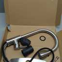 KINGO Kitchen Faucet, Brushed Nickel Kitchen Faucets with Pull Down Sprayer, High Arc Single Handle Stainless Steel Sink Faucets 1 or 3 Hole, Kitchen Sink Faucets for Farmhouse Camper Laundry Rv Bar