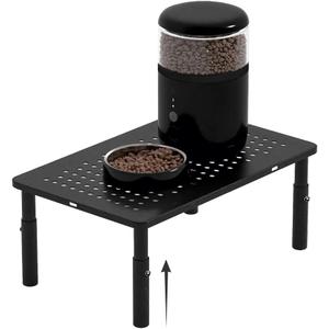 Adjustable Automatic Cat Feeder Stand - Non-Slip Elevated Holder for Cats/Puppies, Fits Most Automatic Feeders & Water Dispensers, Black(Holder ONLY)