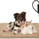 INVENHO Heated Dog Bed, Waterproof Adjustable Temperature Dog Cat Heating Pad with Timer, Indoor Pet Heating Pad for Cats Dogs Electric Pads for Dogs Cats, Pet Heated Pad M: 28" x 20"