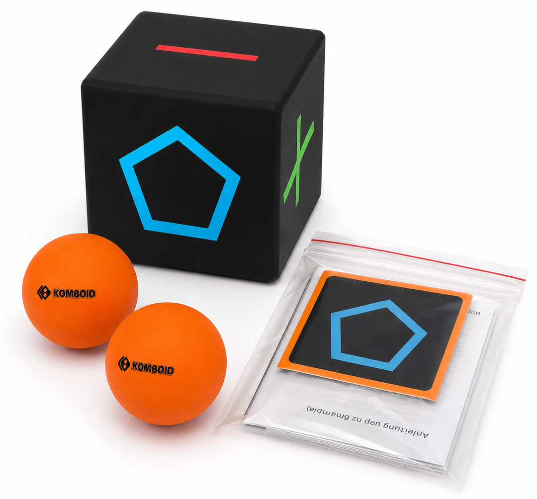 KOMBOID Ball Bouncing Skill Game for Teenagers and Adults. 12+ Years Old. Cube X 1, Single Cube, 2 Balls.
