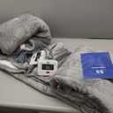 Sealy Electric Blanket Queen Size, Flannel & Sherpa Heated Blanket, 10 Heat Settings, Auto Shut Off, Machine Washable, Light Grey, 84 x 90 Inch