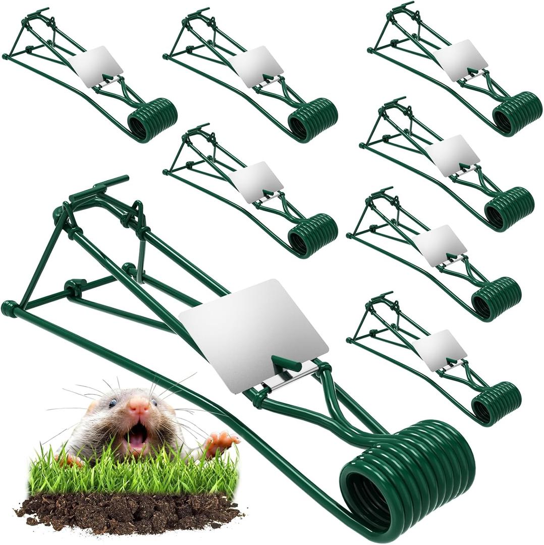 8 Pcs Outdoor Gopher Trap, Resistant Mole Trap, Stainless Steel Gopher Killer for Lawn/ Garden/ Farm/ ​Field, Securely Below Ground, Easy to Set