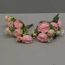 Silk Rose Peony Artificial Flowers Bouquet, Faux Peonies Wedding Centerpieces for Tables, 12 Inch Fake Peonies Indoor Floral Arrangements Party Background Home Kitchen Coffee Bar Decor,Pink