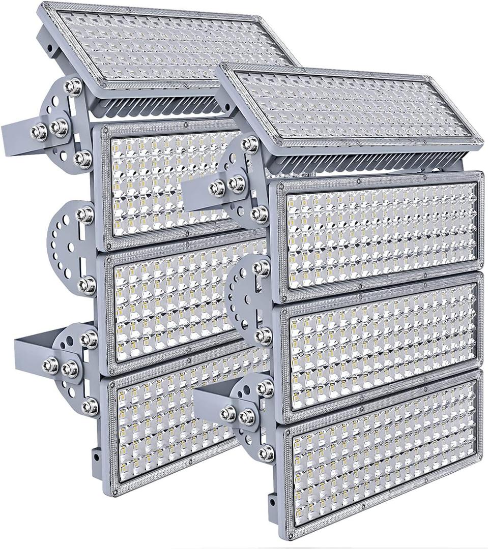 Kekeou 800W Stadium Lights Outdoor LED Flood Light 112000 Lumen 400W * 2 Pack Flood Lights Outdoor Adjustable Lighting 6500K IP67 Waterproof Surge 6KV for Arena Lighting