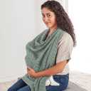 Itzy Ritzy Breastfeeding Boss Multi-Use Cover A Nursing Cover, Swaddle, Car Seat Wrap, Tummy Time Mat & Burp Cloth All in One Made of Soft Muslin Fabric & Measures 47 x 47 (Sage Mudcloth)