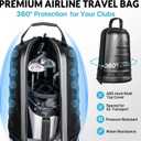 Golf Travel Bag for Airlines, Hard Shell Top Golf Travel Case with Wheels, Heavy Duty 1680D Oxford Fabric, Reinforced Base, Oversized Tank Wheels, Built-in TSA Lock, Water-Resistant Zippers