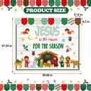 Epakh 50 Pcs Christmas Nativity Bulletin Board Decoration Set Jesus is The Reason for The Season Religious Christian Christmas Classroom Decorations for Sunday School Church Chalkboard Wall