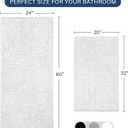 LOCHAS Bathroom Rugs Sets 2 Piece, 20 x 32 Plus 24 x 60 Inches Thick Non Slip Bath Rug Set, Absorbent Soft Chenille Bath Rug, Machine Washable Quick Dry Bath Mat for Bathroom Floor, White